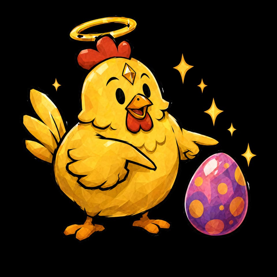 Golden Chicken with a Mystery Egg