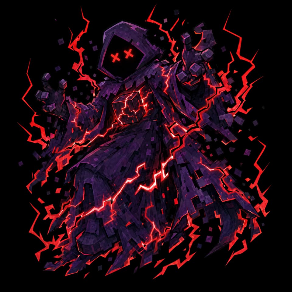 Obscurox surging with red static energy